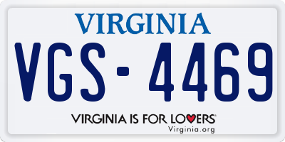 VA license plate VGS4469