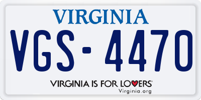 VA license plate VGS4470