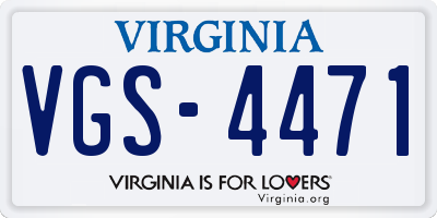 VA license plate VGS4471
