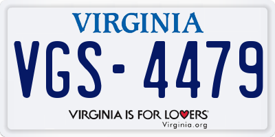 VA license plate VGS4479