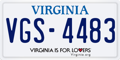 VA license plate VGS4483