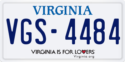 VA license plate VGS4484