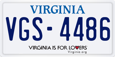 VA license plate VGS4486