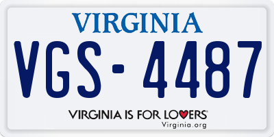 VA license plate VGS4487