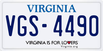 VA license plate VGS4490