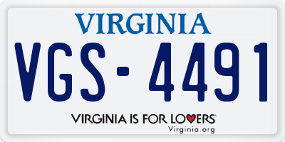 VA license plate VGS4491