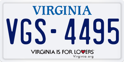 VA license plate VGS4495