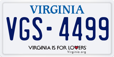 VA license plate VGS4499