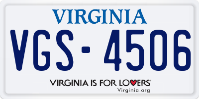 VA license plate VGS4506