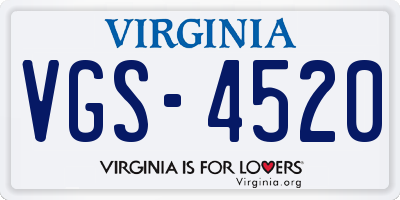 VA license plate VGS4520