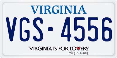 VA license plate VGS4556