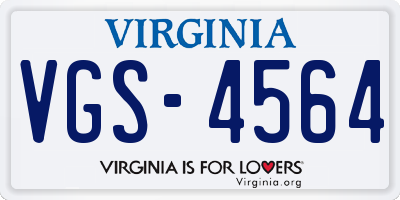 VA license plate VGS4564