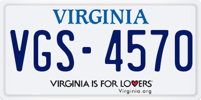 VA license plate VGS4570