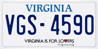 VA license plate VGS4590