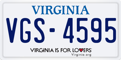 VA license plate VGS4595