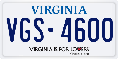 VA license plate VGS4600