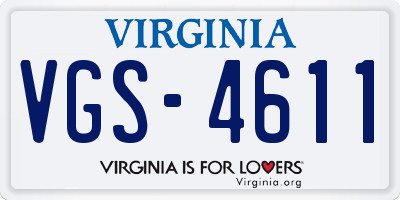VA license plate VGS4611