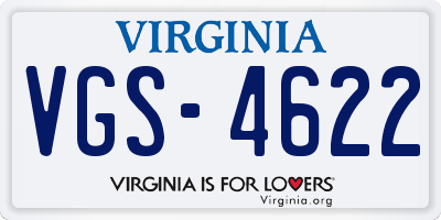VA license plate VGS4622