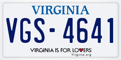 VA license plate VGS4641