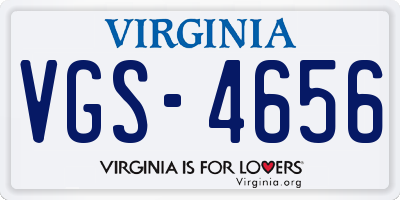 VA license plate VGS4656