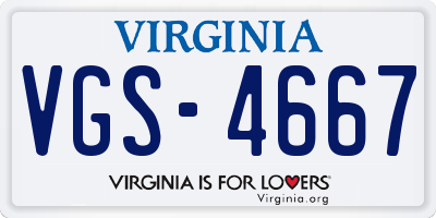VA license plate VGS4667