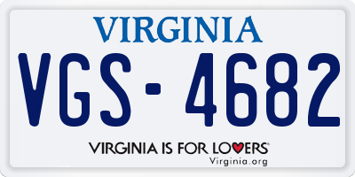 VA license plate VGS4682