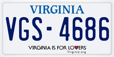 VA license plate VGS4686
