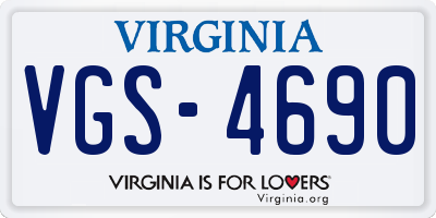 VA license plate VGS4690