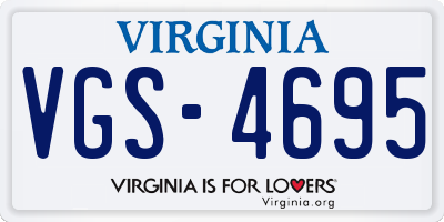 VA license plate VGS4695