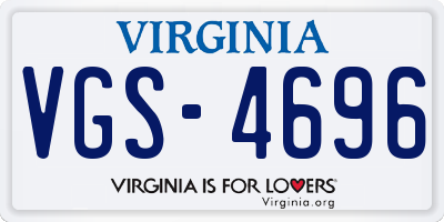 VA license plate VGS4696