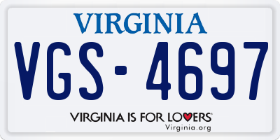 VA license plate VGS4697