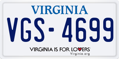 VA license plate VGS4699