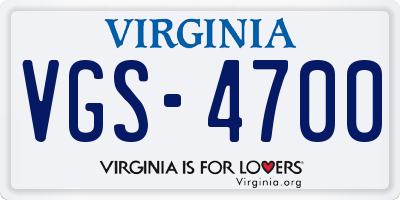 VA license plate VGS4700