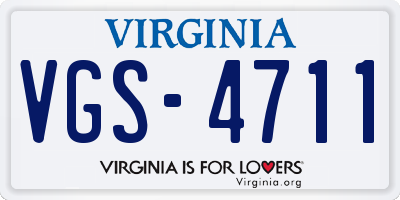VA license plate VGS4711