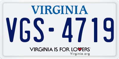 VA license plate VGS4719
