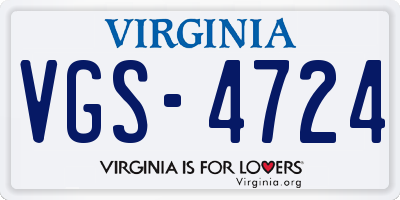 VA license plate VGS4724