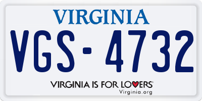 VA license plate VGS4732