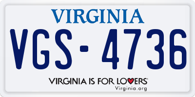 VA license plate VGS4736