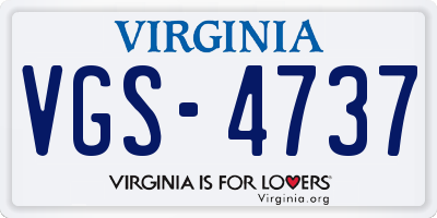 VA license plate VGS4737