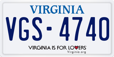 VA license plate VGS4740