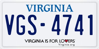 VA license plate VGS4741