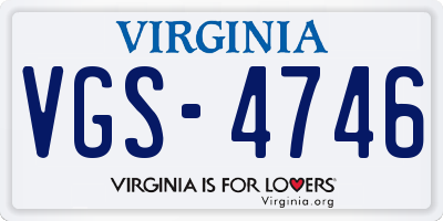 VA license plate VGS4746