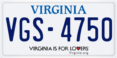 VA license plate VGS4750