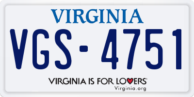 VA license plate VGS4751