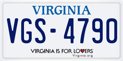 VA license plate VGS4790