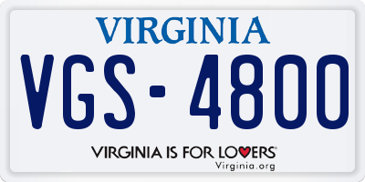 VA license plate VGS4800