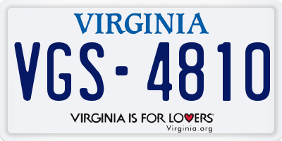 VA license plate VGS4810