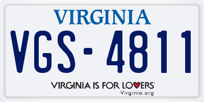 VA license plate VGS4811