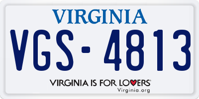 VA license plate VGS4813