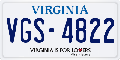 VA license plate VGS4822